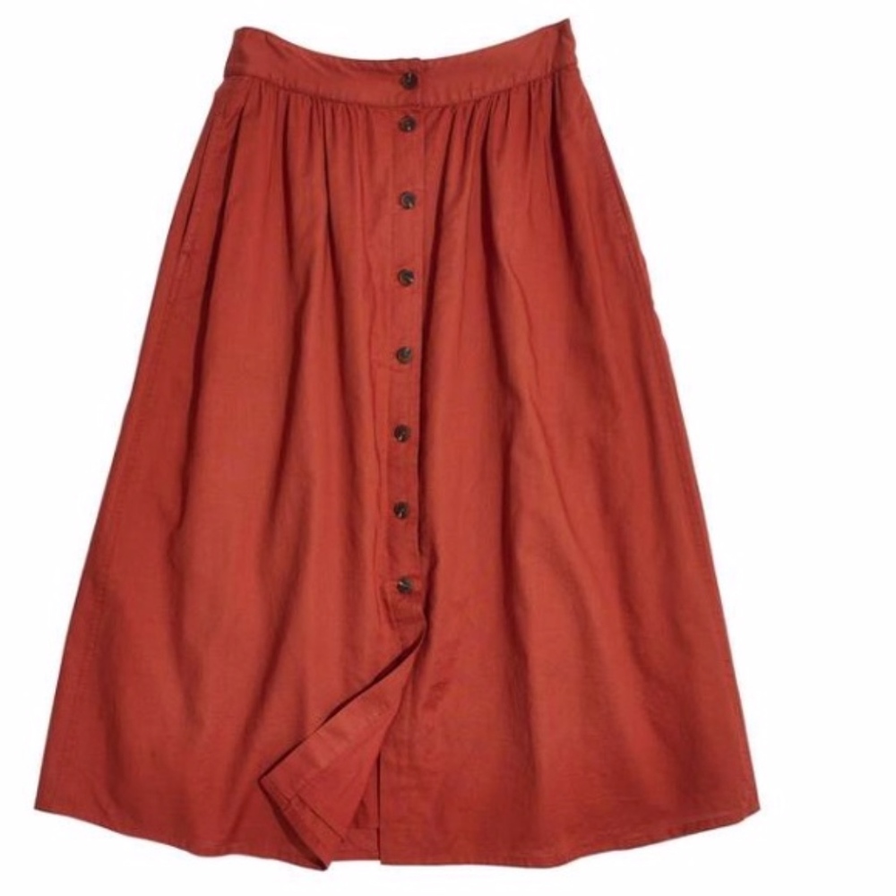 Madewell Palisade Button Front Midi Skirt
